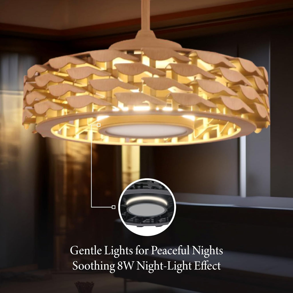 Bladeless Ceiling Fan with Lights & Remote – LUMIO 28' Low-Profile Downrod or Flush Mount Ceiling Fan with Lights for Bedroom & More – Dimmable LED, Night Light & Wi-Fi Connect, Black