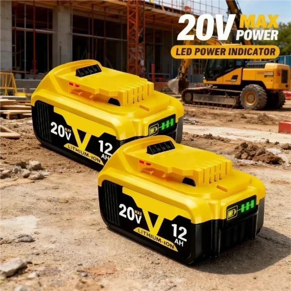 20V Replacement Lithium-Ion Battery Compatible With Dewalt DCB200 DCB201 DCB206 DCF883B DCD780 Cordless Power Drill Nail Gun Angle Grinder Tool Packs(2PCS 10.0Ah)