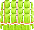 High Visibility Shirt Hi Vis Long Sleeve Shirts for Men Women Reflective Class 3 Safety Shirts