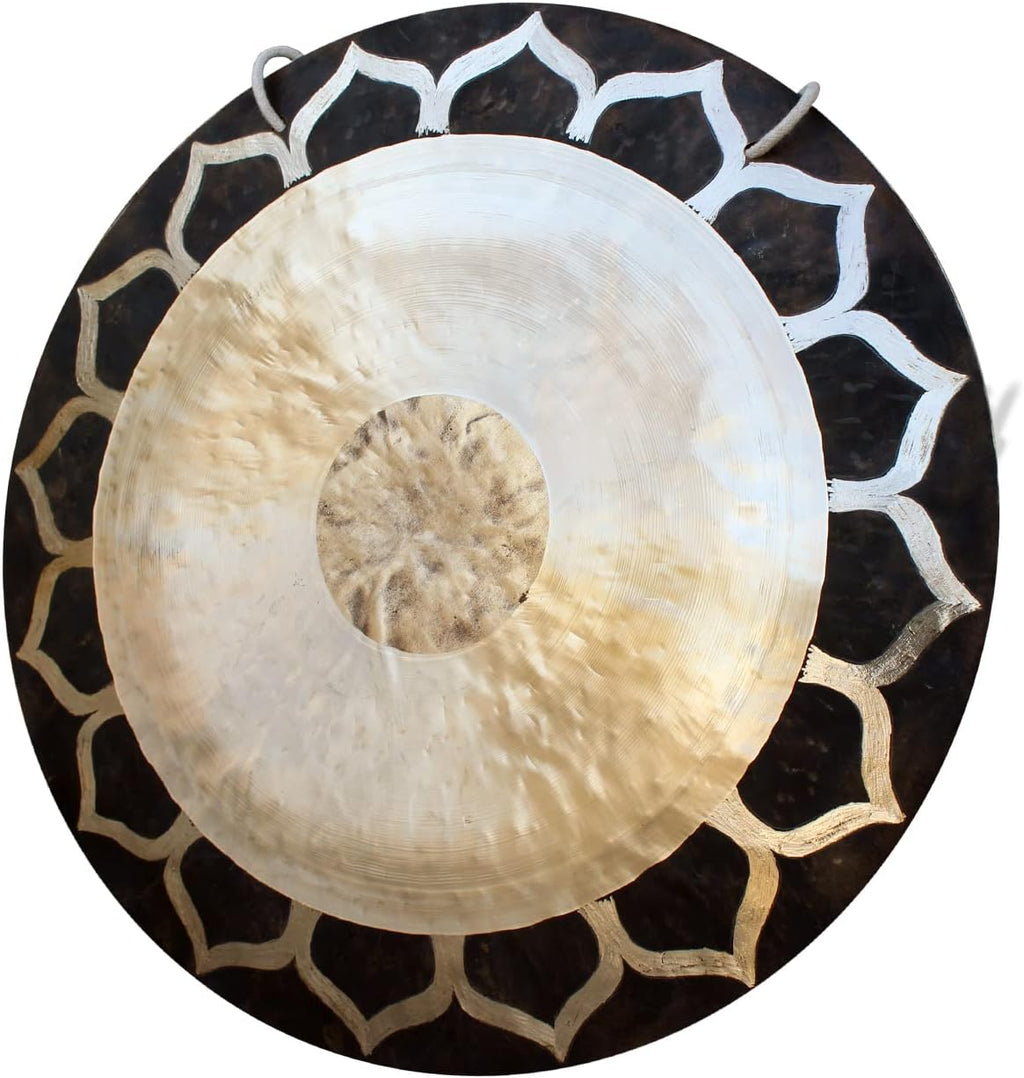 Arborea 22' Lotus Wind Gong with Gong Mallet and Hanging String Authentic Chinese Wind Gong for Sound Healing Home