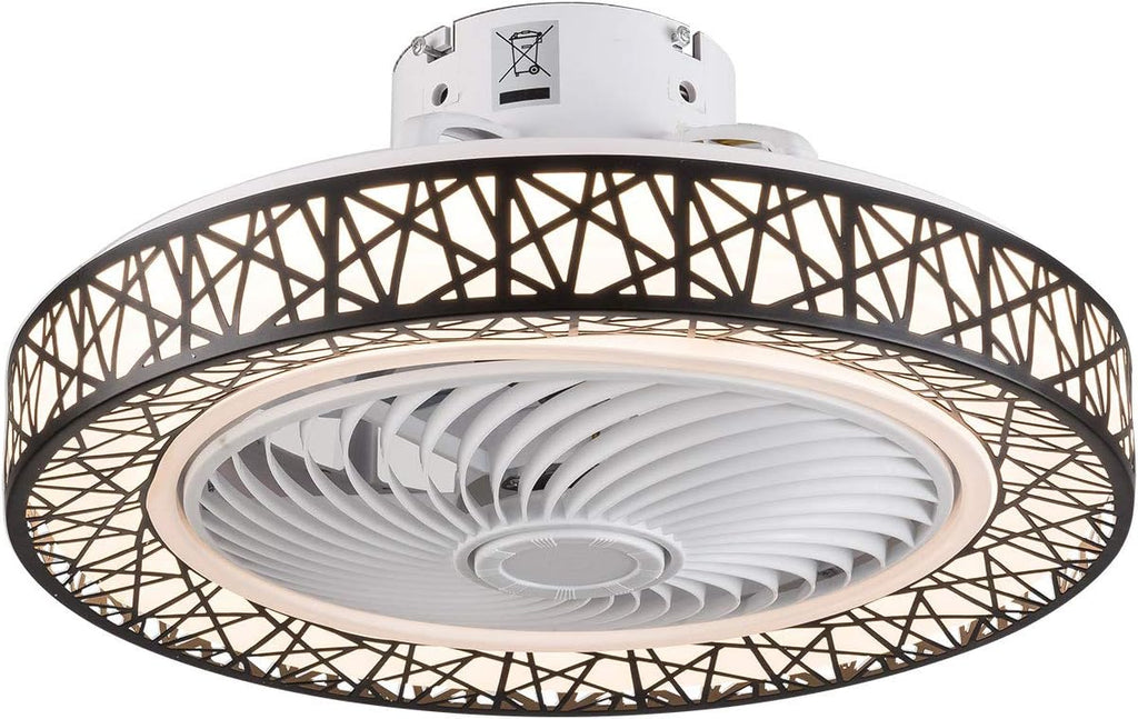 TFCFL 23 Inch Ceiling Fan with Light and Remote Control,Design LED Semi Flush Mount Light Fandelier Ceiling Chandelier,3 Lights 3 Speeds,Quiet Motor,for Home Living Room