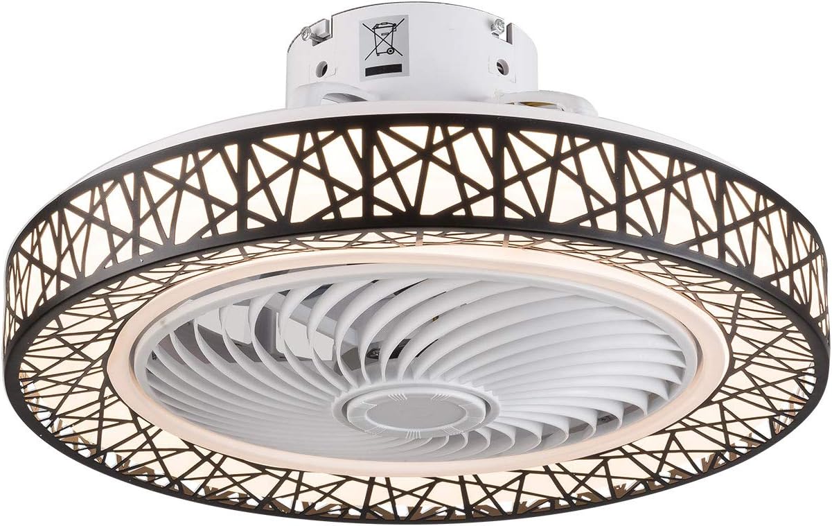 TFCFL 23 Inch Ceiling Fan with Light and Remote Control,Design LED Semi Flush Mount Light Fandelier Ceiling Chandelier,3 Lights 3 Speeds,Quiet Motor,for Home Living Room