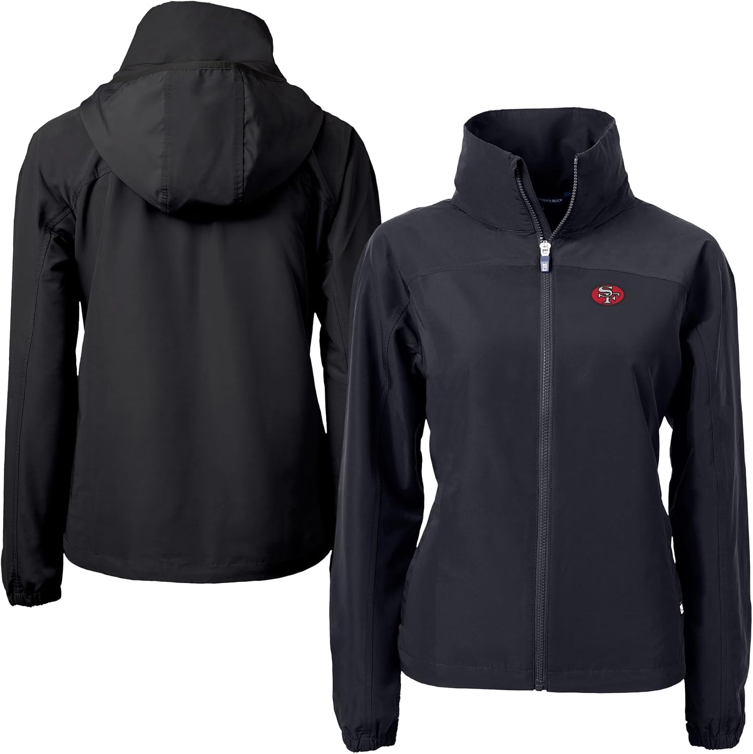 Cutter & Buck Women's Black San Francisco 49ers Charter Eco Recycled Full-Zip Jacket