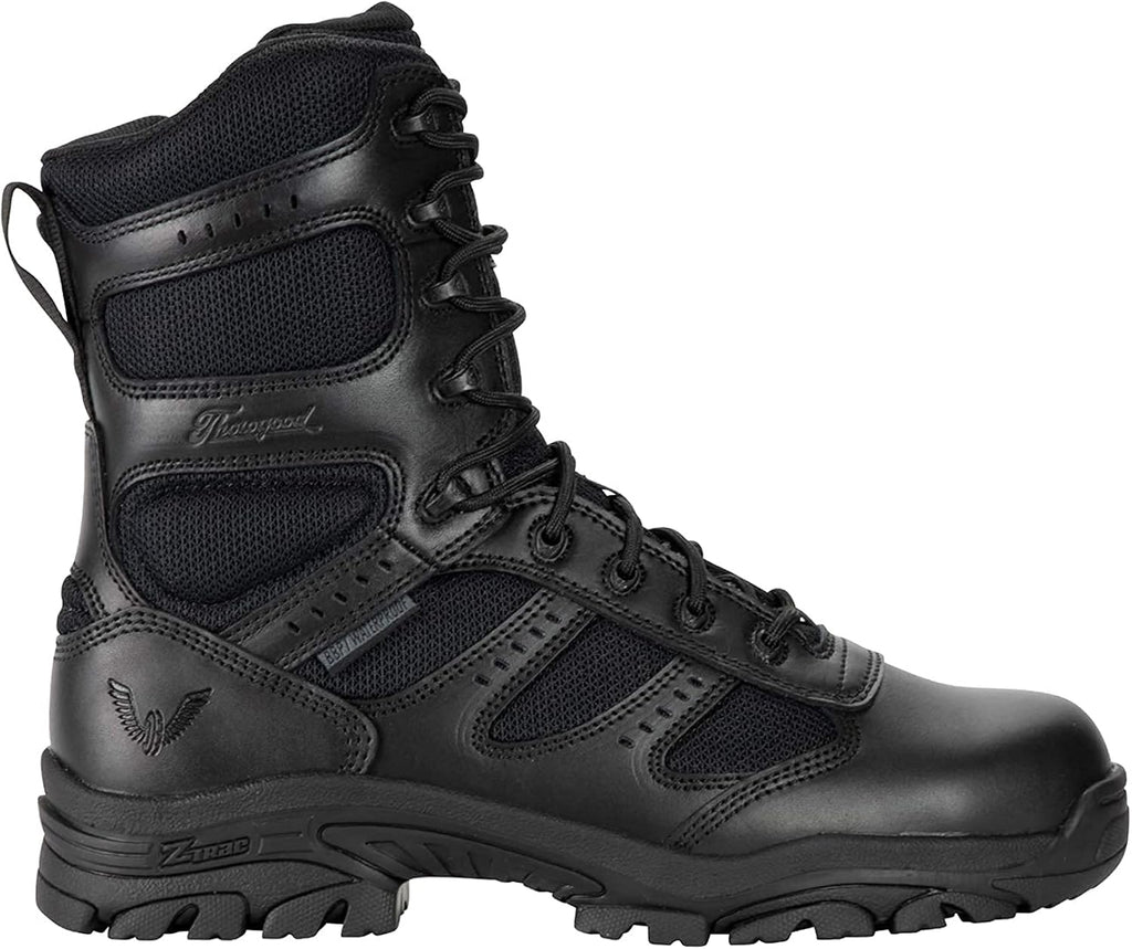 Thorogood Deuce 8' Waterproof Side-Zip Tactical Boots for Men and Women with Composite Safety Toe, Full-Grain Leather, and Slip-Resistant Outsole; BBP & Rated