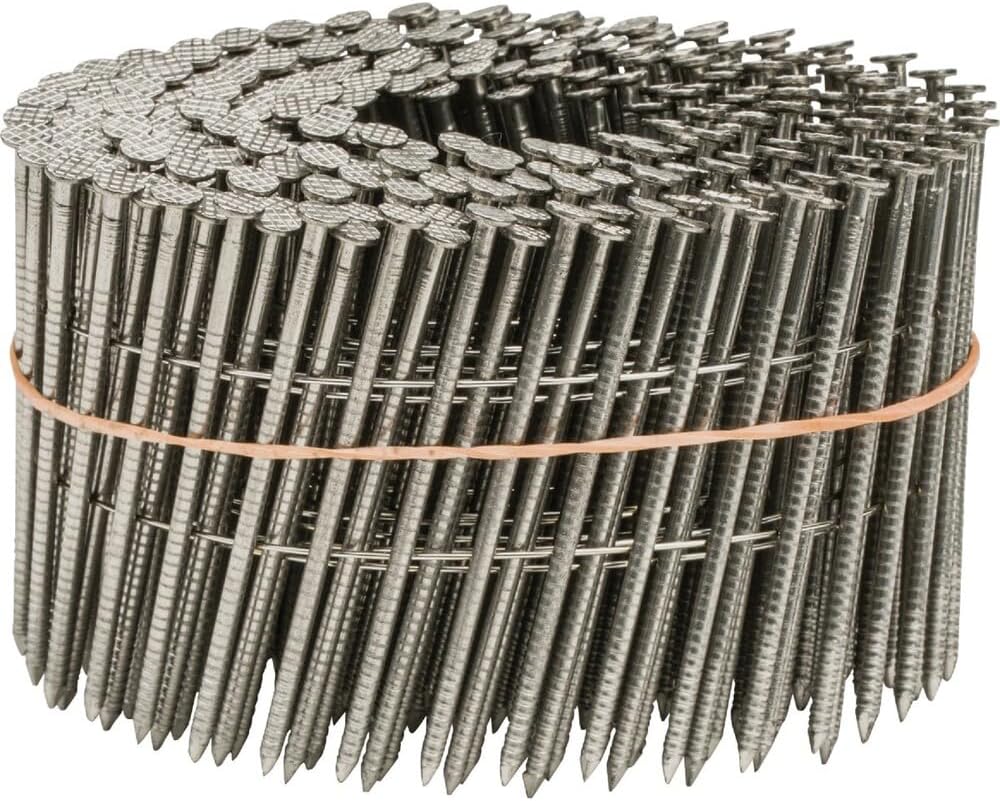 Grip Rite Prime Guard MAXC62823 15-Degree Wire Coil 2-1/2-Inch by .09-Inch Ring Shank, Stainless Steel Siding Nails, 3600 Per Box