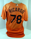 2007-08 Baltimore Orioles Dashenko Ricardo #78 Game Used Orange Jersey BP ST 48 - Game Used MLB Jerseys