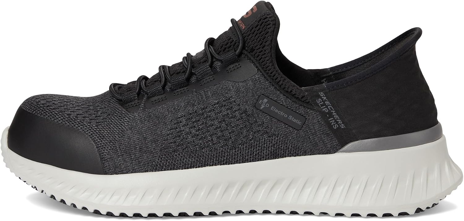 Skechers Men's Tilido Troxin ESD Composite Toe Bungee Slip-On Work Shoe