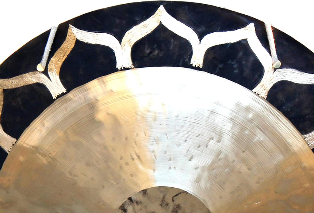 Arborea 22' Lotus Wind Gong with Gong Mallet and Hanging String Authentic Chinese Wind Gong for Sound Healing Home