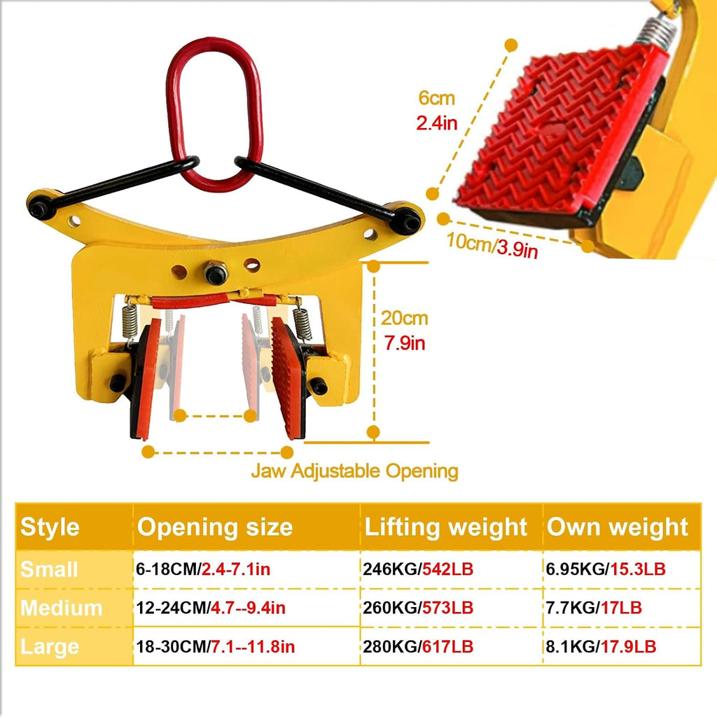 Heavy Duty Granite Slab Lifting Clamps - Adjustable Jaw Opening 30cm/11.8inch for Safe Transporting & Handling of Stone, Vertical Steel Plate Clamps for Construction & DIY