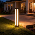 SkyGlow 32' Bollard Light, 12V/120V Aluminum LED IP65 Waterproof Outdoor Modern Landscape Path Lights, 3000K Curb Appeal for Garden Pathway Lawn Patio Courtyard Driveway Commercial