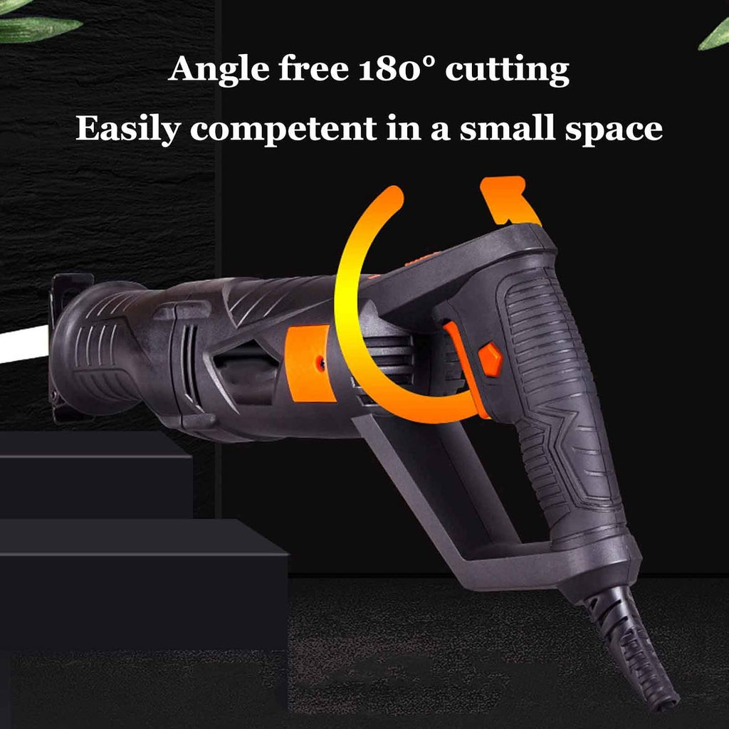 Electric Reciprocating Saw Cordless Mini Chainsaw Saber Saw Woodworking Household Multi-Function Portable Logging Saw for Wood Cutting Tree Pruning