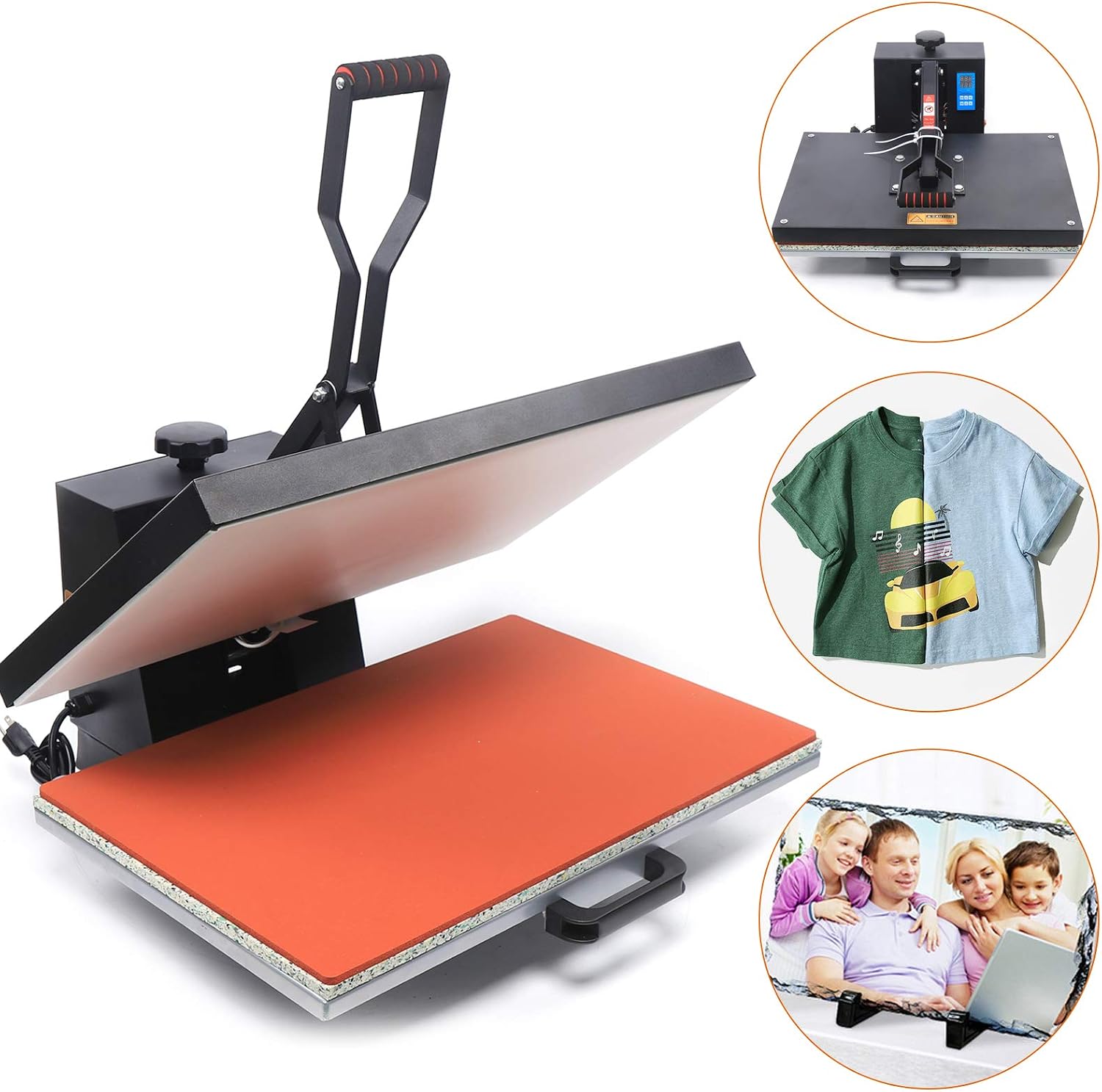Heat Press Machine for T-Shirt, 16'x24' Large Size Digital T-Shirt Mug Craft Sublimation Transfer 1800W Digital Clamshell Heat Press Transfer for Clothes, Pillows Mugs Printing
