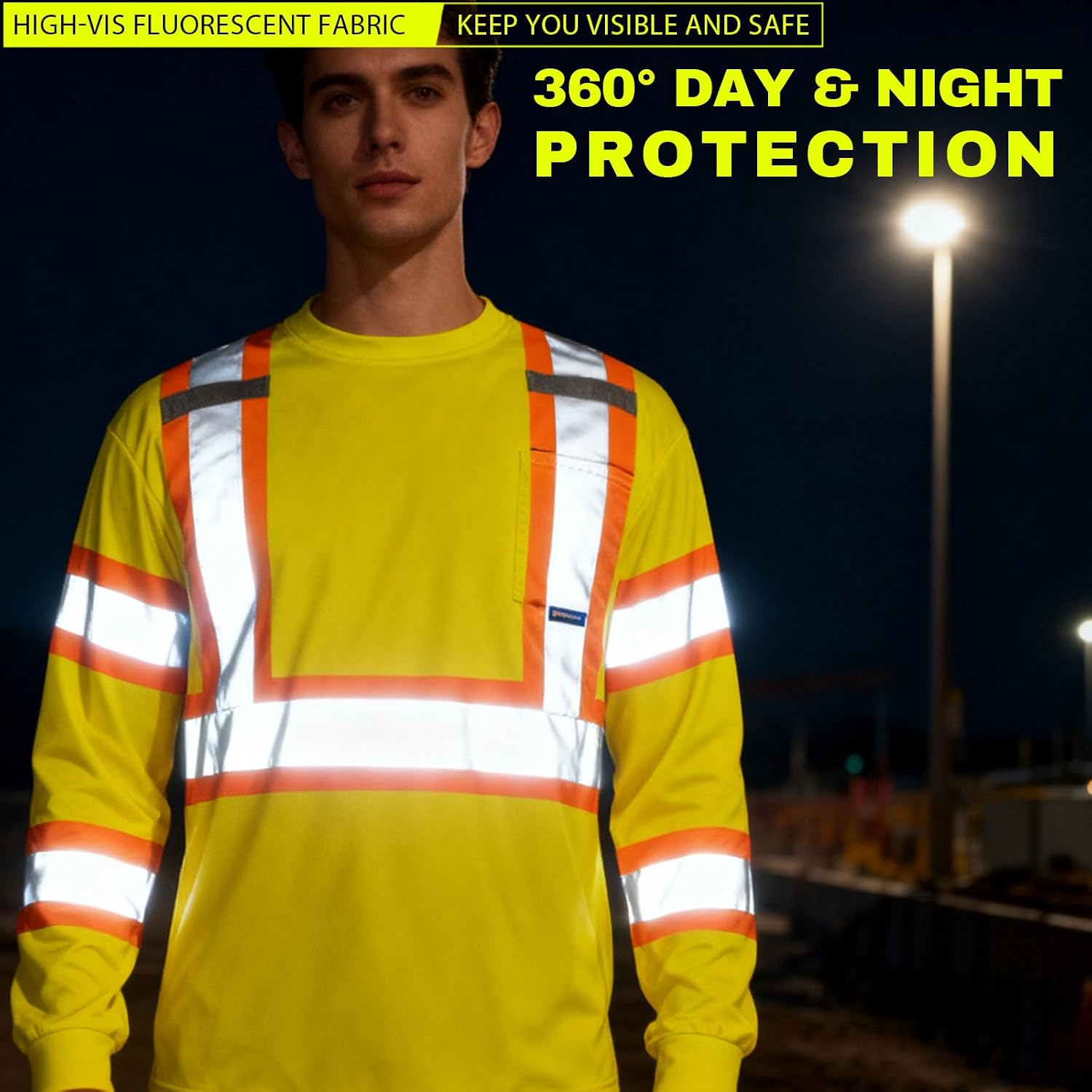 BeautyWill Custom Logo High Visibility Safety Shirts ANSI Class 3 Standard Personalized Reflective Shirts