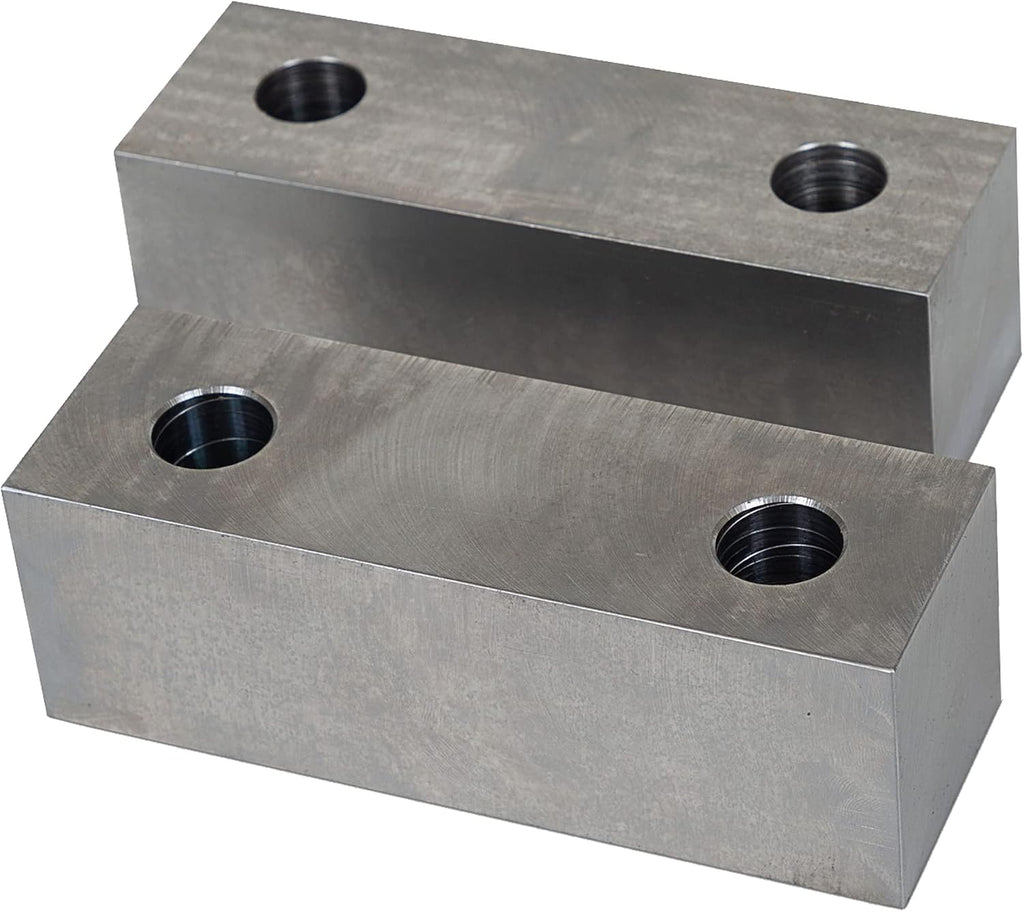 Machinable Metal Vise Jaws for Bench Vise 6 inch, 2'T x 2'W x 6'L, 1018 Carbon Steel, Set of 2