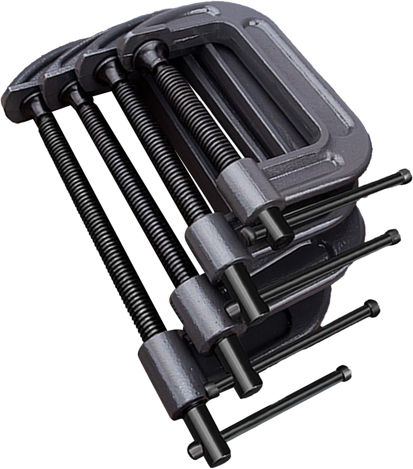 4 Pcs C Clamp Set, 3in 4in 6in 8in C Clamps Set with Sliding T Bar Handle, Versatile Heavy Duty Welding Clamps Jaw Opening for DIY Welding Building Woodworking (Industrial Thickened)