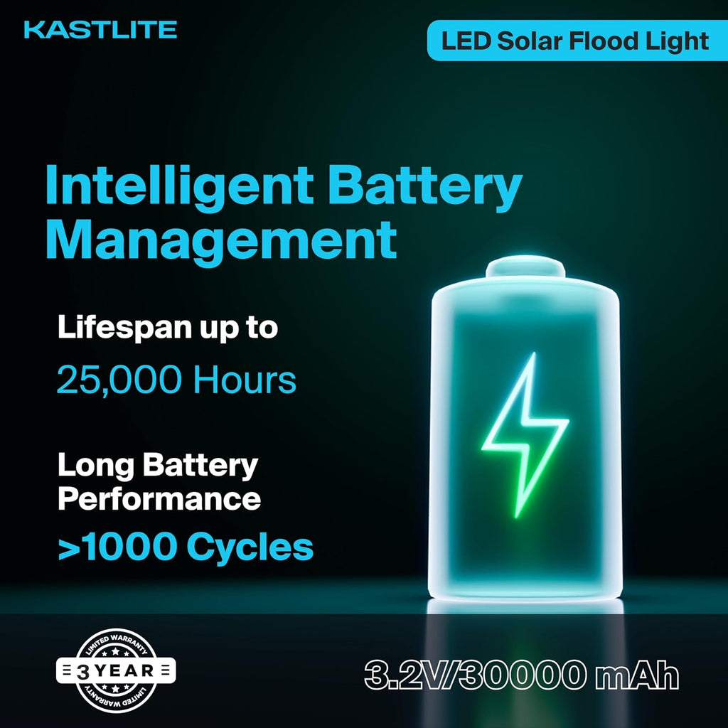 KASTLITE 10W LED Dusk to Dawn Solar Flood Light - 80 Watt Equiv. Waterproof Outdoor Fence/Security Floodlight - Photocell Sensor & Remote Control 5000K 1200 Lumen Spotlight for Patio Street Driveway