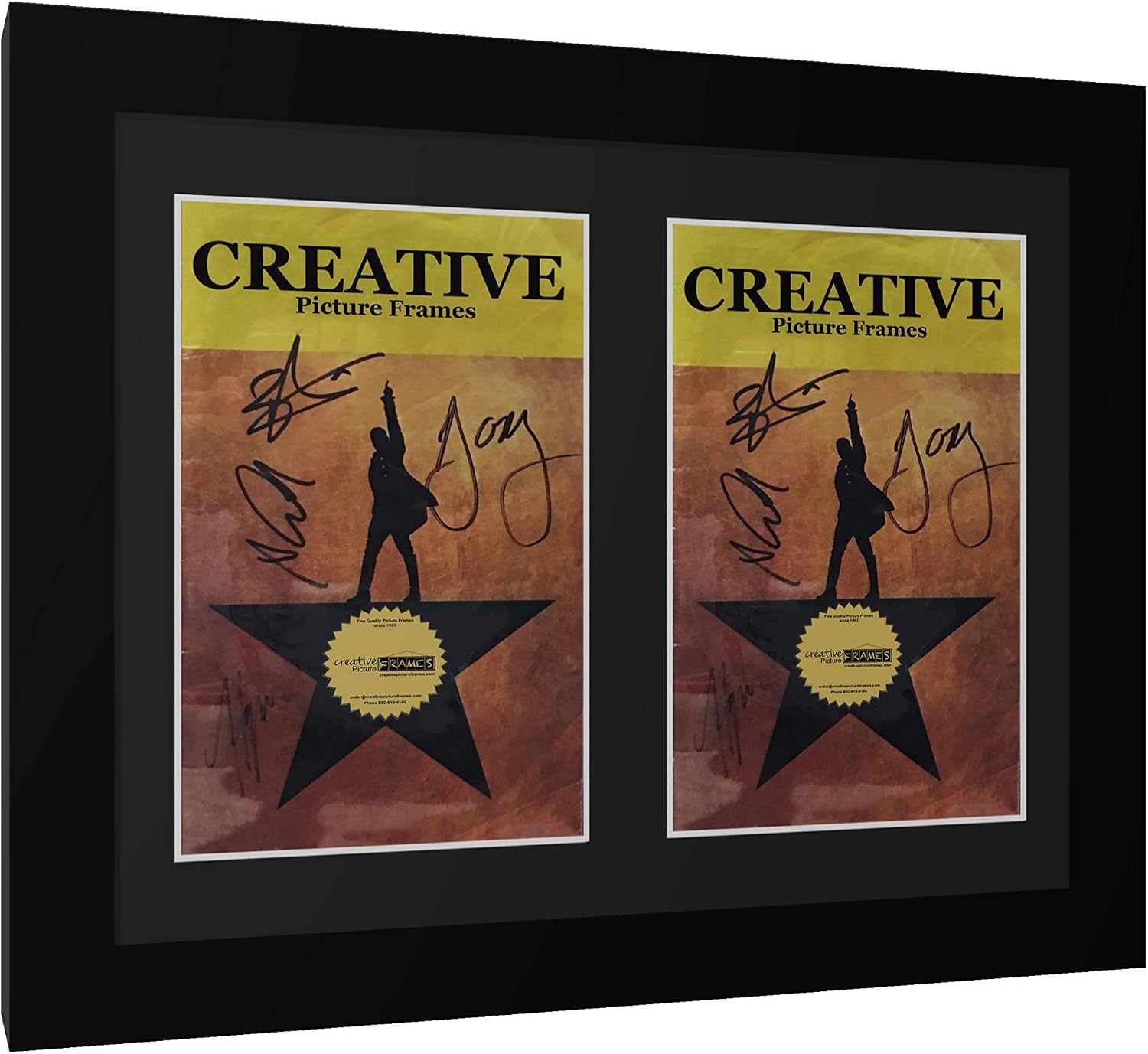 Creative Picture Frames 11'x 14' Black Double Theatre Bill Frame and Black Matting with Installed Hanger and Stand (Theatre Bill Not Included Pack of 4)