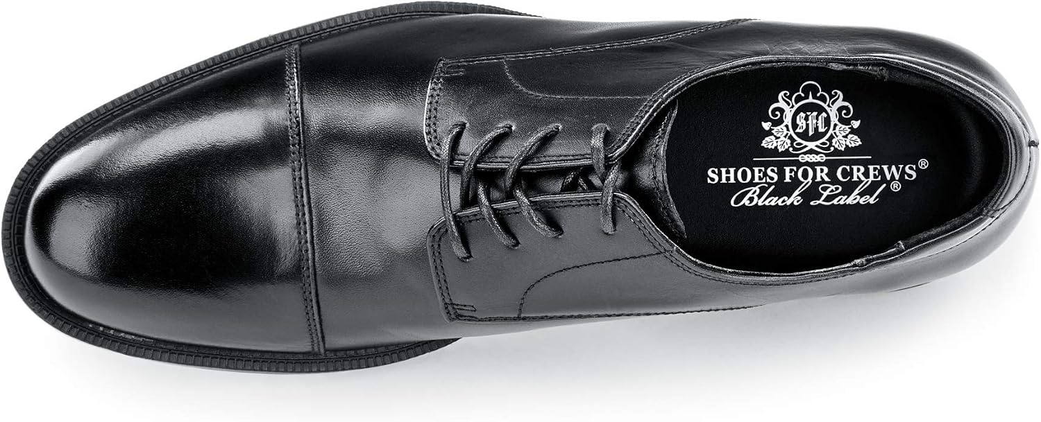 Shoes for Crews Men's Slip-Resistant Oxford - Dressy, Comfortable, Non-Slip Work Shoes for Men in Hospitality, Business Casual Settings, Healthcare - Senator