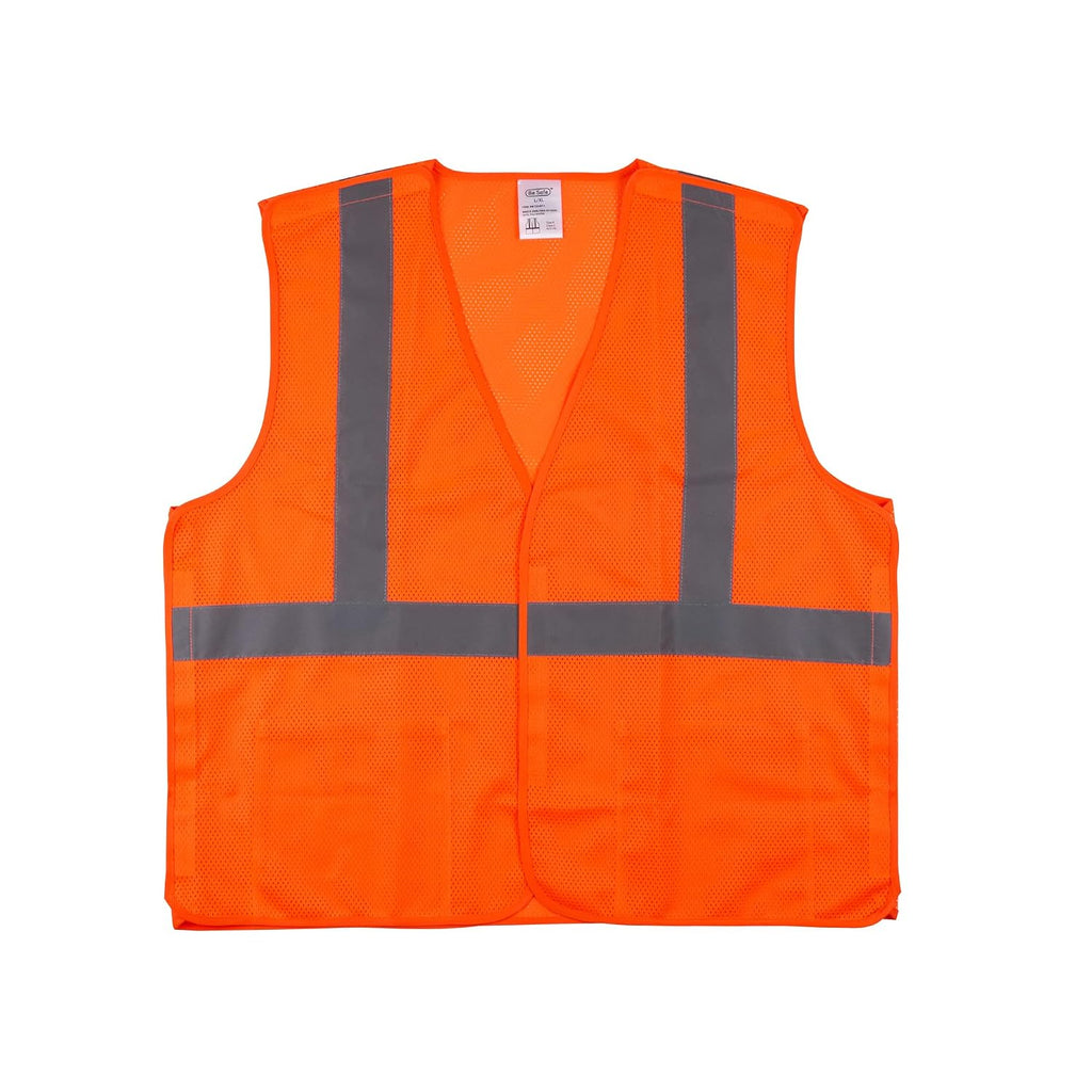 Restaurantware High Visibility Vest - 20 Pack - 27.99 x 27.56 Inch Plastic Breakaway Safety Vest - Tear Away Mesh Reflective Work Vest - Hook and Loop Closure - Orange