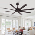 ZMISHIBO 72 Inch Large Ceiling Fan No Light, 8 Aluminum Blades, 6-Speed Remote Control, Industrial Ceiling Fan without Light, Quiet DC Motor, Indoor/Outdoor Ceiling Fans for Patio, Garage, Shop