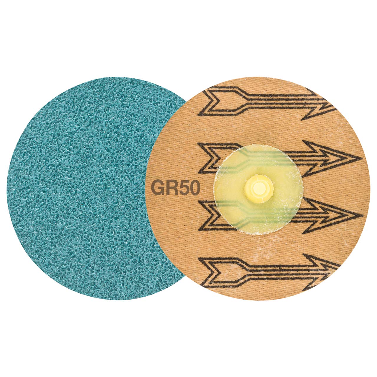 Walter 04D305 3' Twist Topcut Sanding Discs Quick Change ZA Discs 50 Grit Yellow, 50 Pack