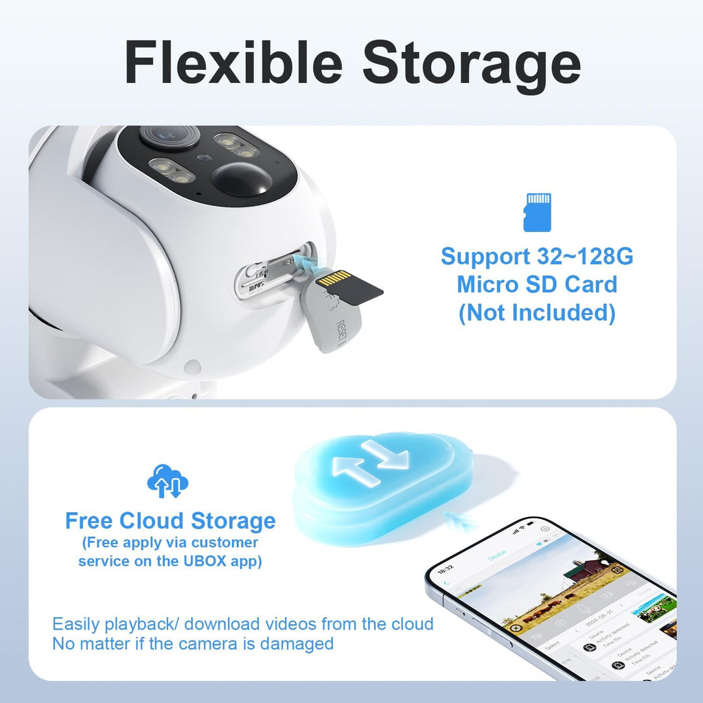 4G LTE Cellular Security Cameras Wireless Outdoor, Free Cloud Storage, 2K No WiFi Security Camera, Solar Camera Outdoor Wireless, Human Detection, 360 PTZ, 2-Way Talk, IP66 (Global Version)