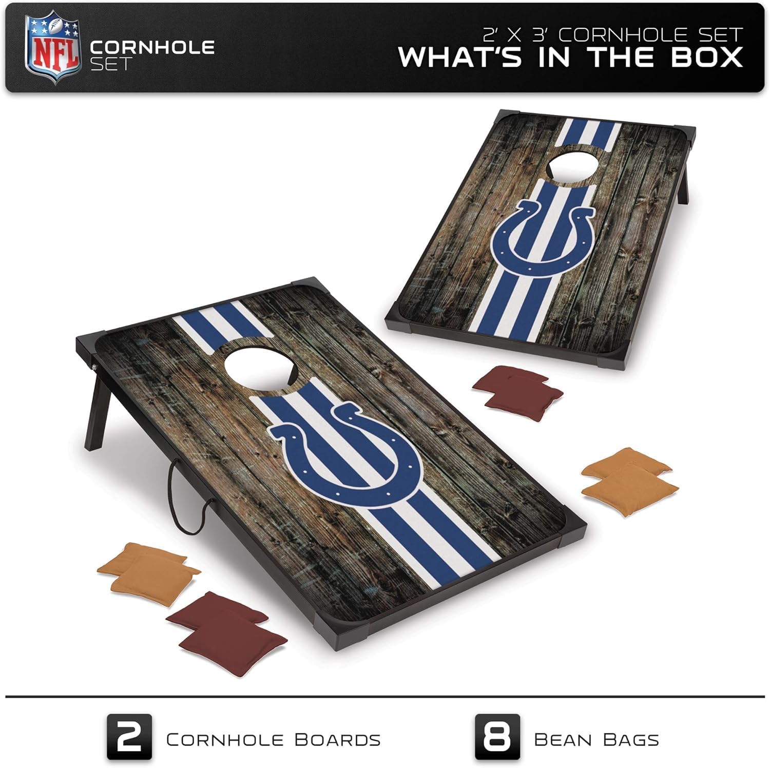 Wild Sports NFL 2' x 3' MDF Deluxe Cornhole Set - with Corners and Aprons