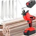 Portable Cordless Reciprocating Saw For Garden - Rechargeable Mini Reciprocating Chainsaw With 4* Saw Blades, Ergonomic Grip, Cutting Thickness 10cm/4in For Wood/Metal/Bone Cutting