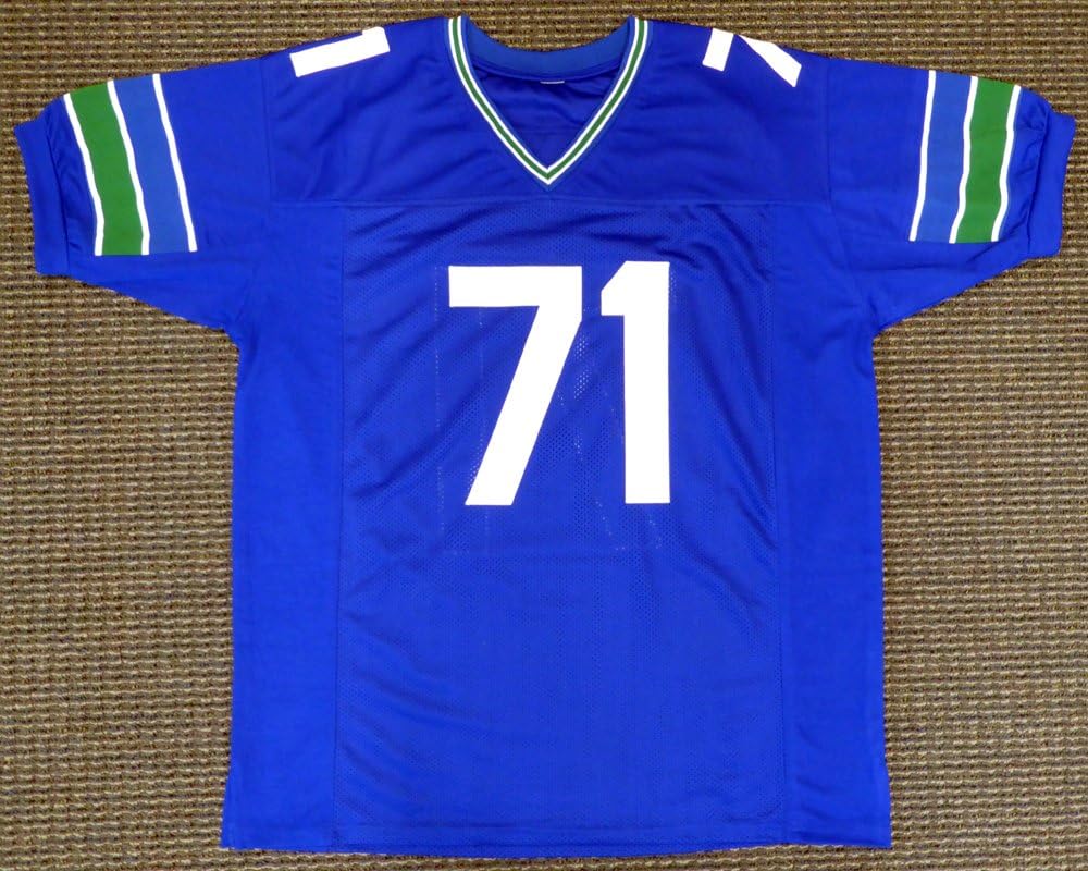 Seahawks Walter Jones Autographed Blue Jersey MCS Holo
