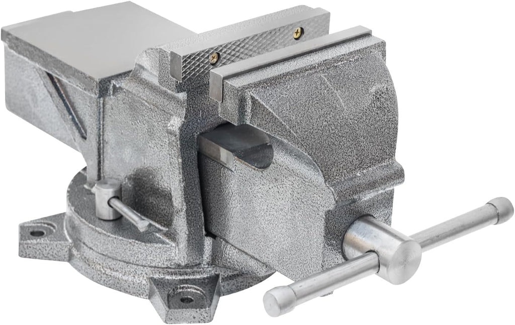 KAKA INDUSTRIAL Bench Vises 6 Inch Jaw Width, 6.7 Inch Jaw Opening Homeowner's Vise, Swivel Base Heavy Dutyl, for Drilling, Pipe Cutting, Woodworking HIS-150