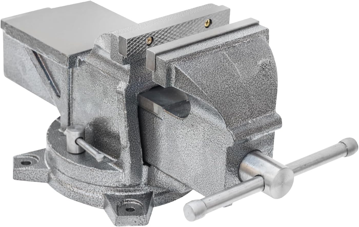 KAKA INDUSTRIAL Bench Vises 6 Inch Jaw Width, 6.7 Inch Jaw Opening Homeowner's Vise, Swivel Base Heavy Dutyl, for Drilling, Pipe Cutting, Woodworking HIS-150