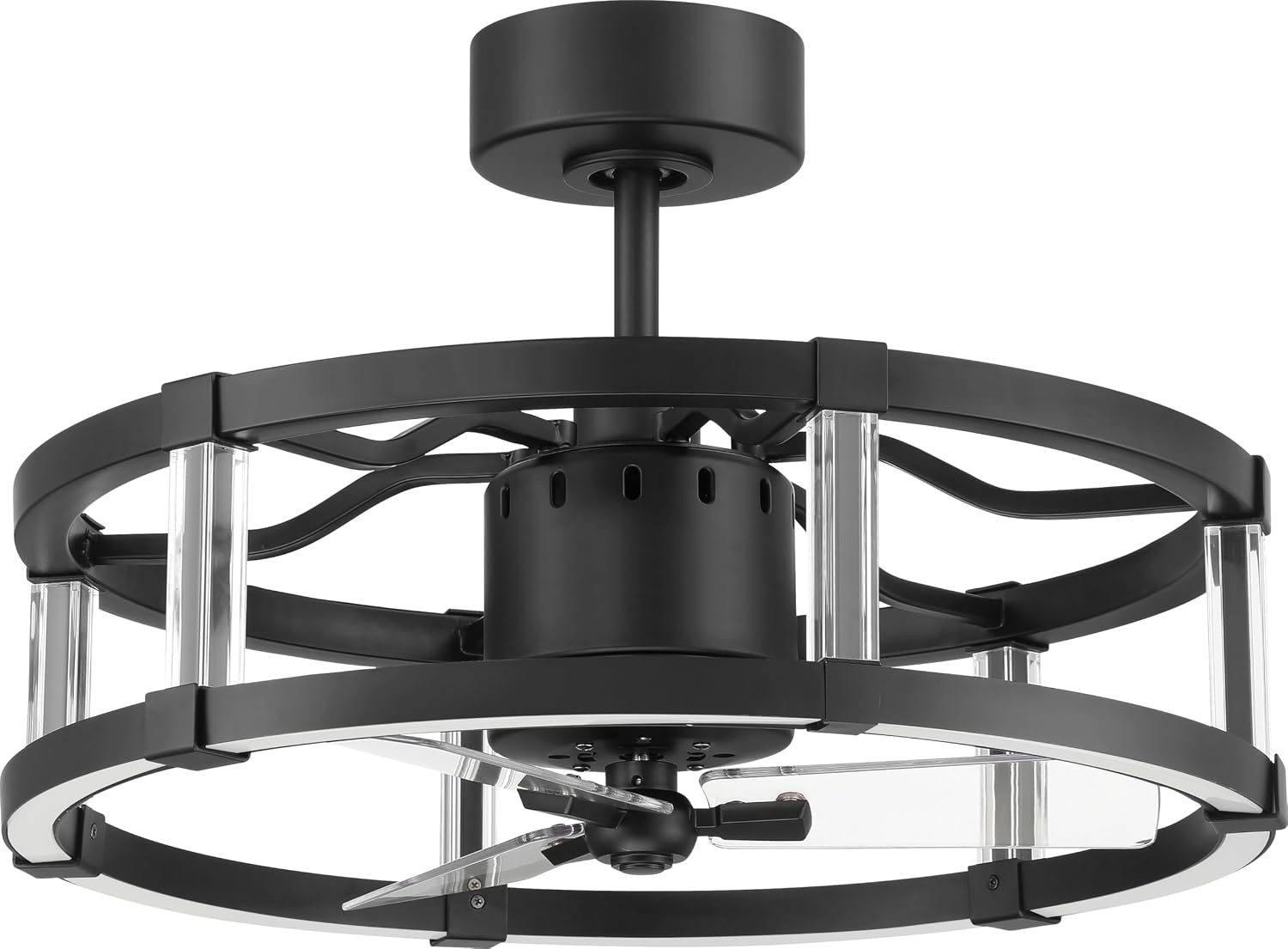 Craftmade 24' Alexis Flat Black Finish Indoor Fandelier & Integrated LED, Remote Control Included, Smart WiFi Enabled w/Voice Activation, works w/Alexa & Smart Home Devices