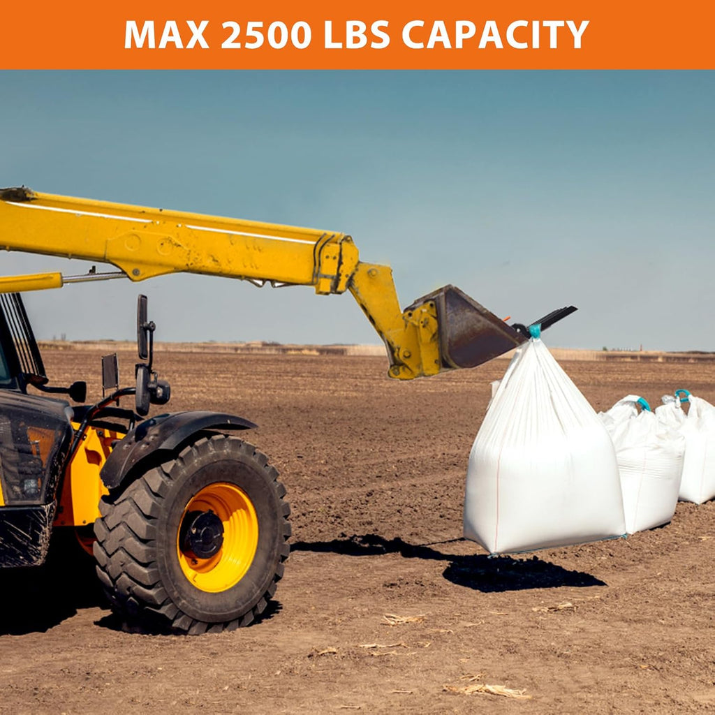 Clamp on Debris Forks to 48' Bucket, Heavy Duty 5 Fork Tines Clamp-on Pallet Attachments with 2500 LBS Capacity Fit for Tractor Bucket, Skid Steer Loader