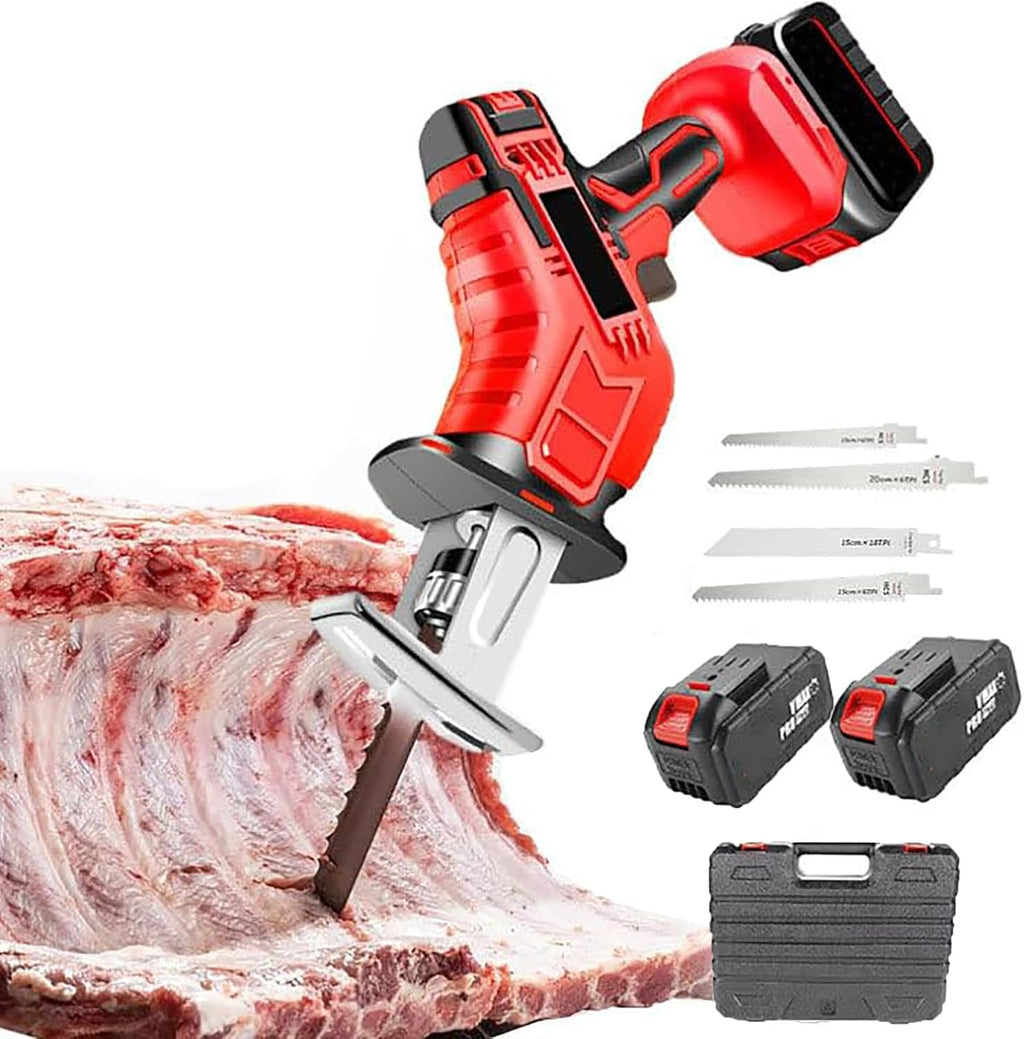 Bone Saw Cordless, Electric Bone Saw Butchers Saw, Meat Bone Saw for Commercial and Home, Professional Reciprocating Saw with Saw Blade for Cutting Metal,B