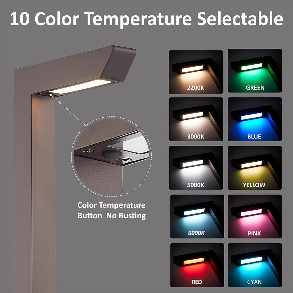 Low Voltage Pathway Lights, 12V 5W LED RGB Color Changing Wired Landscape Path Lights Outdoor for Walkway Driveway Garden of Christmas Halloween, CRI90, Aluminum, Bronze, ETL, Pack of 6