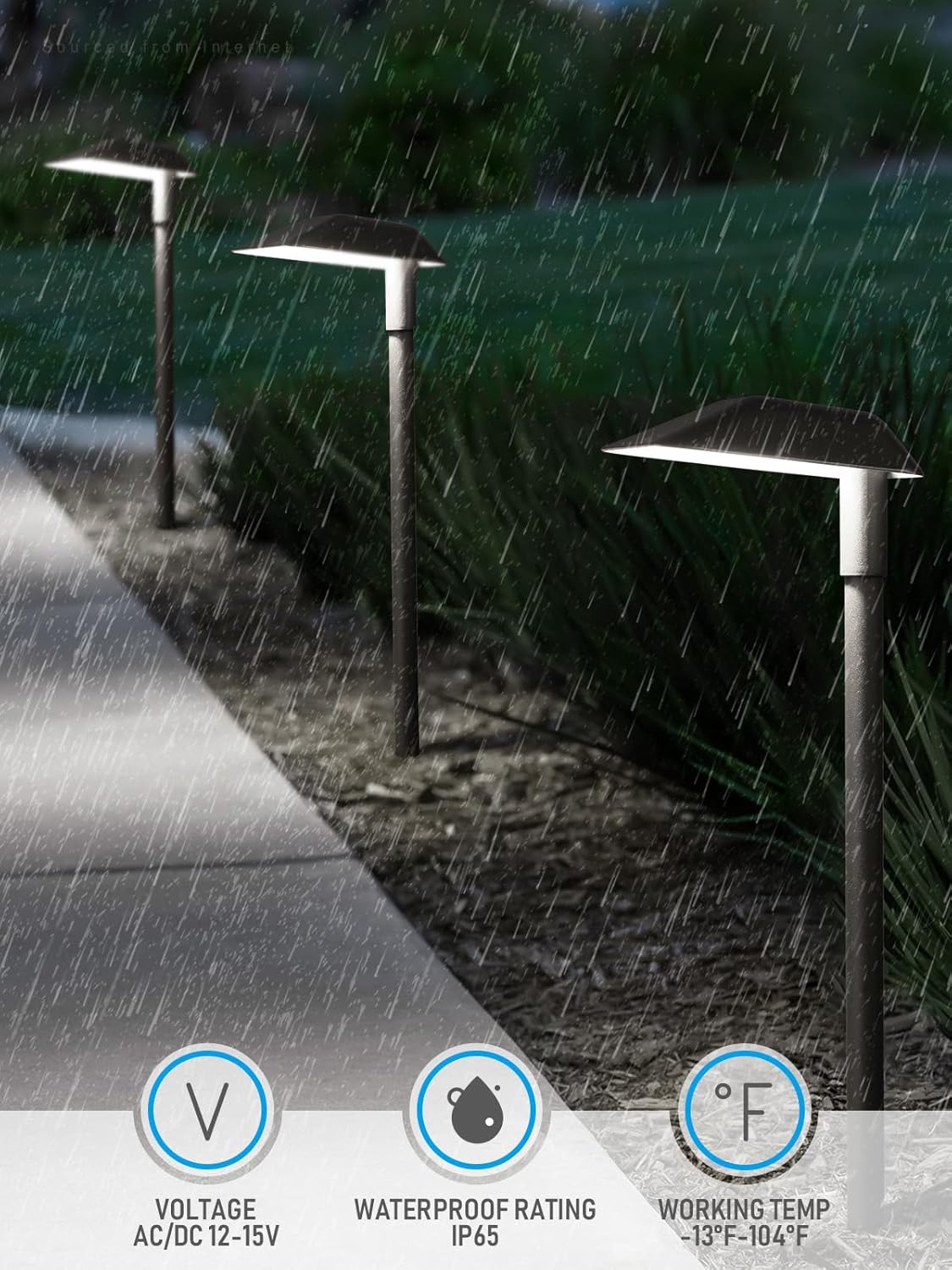 LEONLITE 12-Pack Anti-Glare Low Voltage Pathway Lights, 5W Wired LED Landscape Path Lights, Aluminum IP65 Outdoor Landscape Lighting for Walkway Yard, 5000K Daylight, ETL