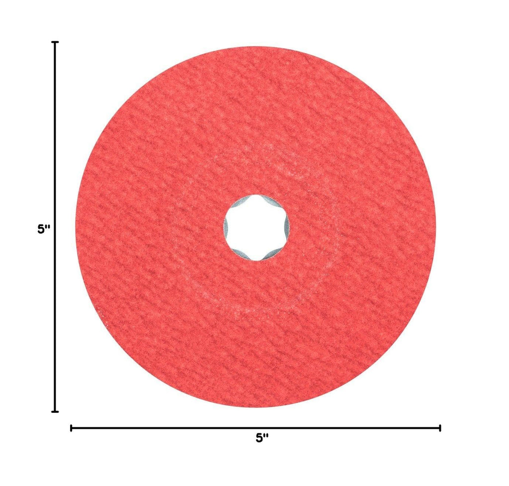 PFERD 40738 Combiclick Fibre Disc, Ceramic Oxide Co-Cool, 5' Diameter, 12200 RPM, 120 Grit (Pack of 25)