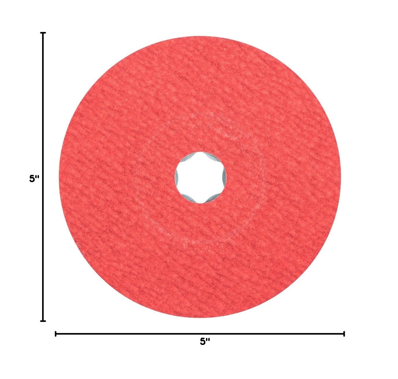 PFERD 40738 Combiclick Fibre Disc, Ceramic Oxide Co-Cool, 5' Diameter, 12200 RPM, 120 Grit (Pack of 25)