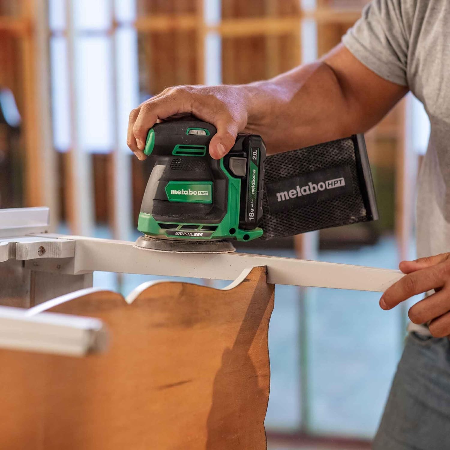 Metabo HPT 18V Cordless 5-Inch Random Orbital Sander, Best-in-Class Sanding Performance & Dust Collection, 6 Speed Settings, Lightweight Design, Multi-Use for Metal & Wood, Tool, Body Only, SV1813DAQ4