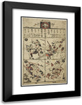 ArtDirect Torii Kiyomasu I 18x24 Black Modern Framed and Double Matted Art Print Titled A Playbill for The Ichimura Theater