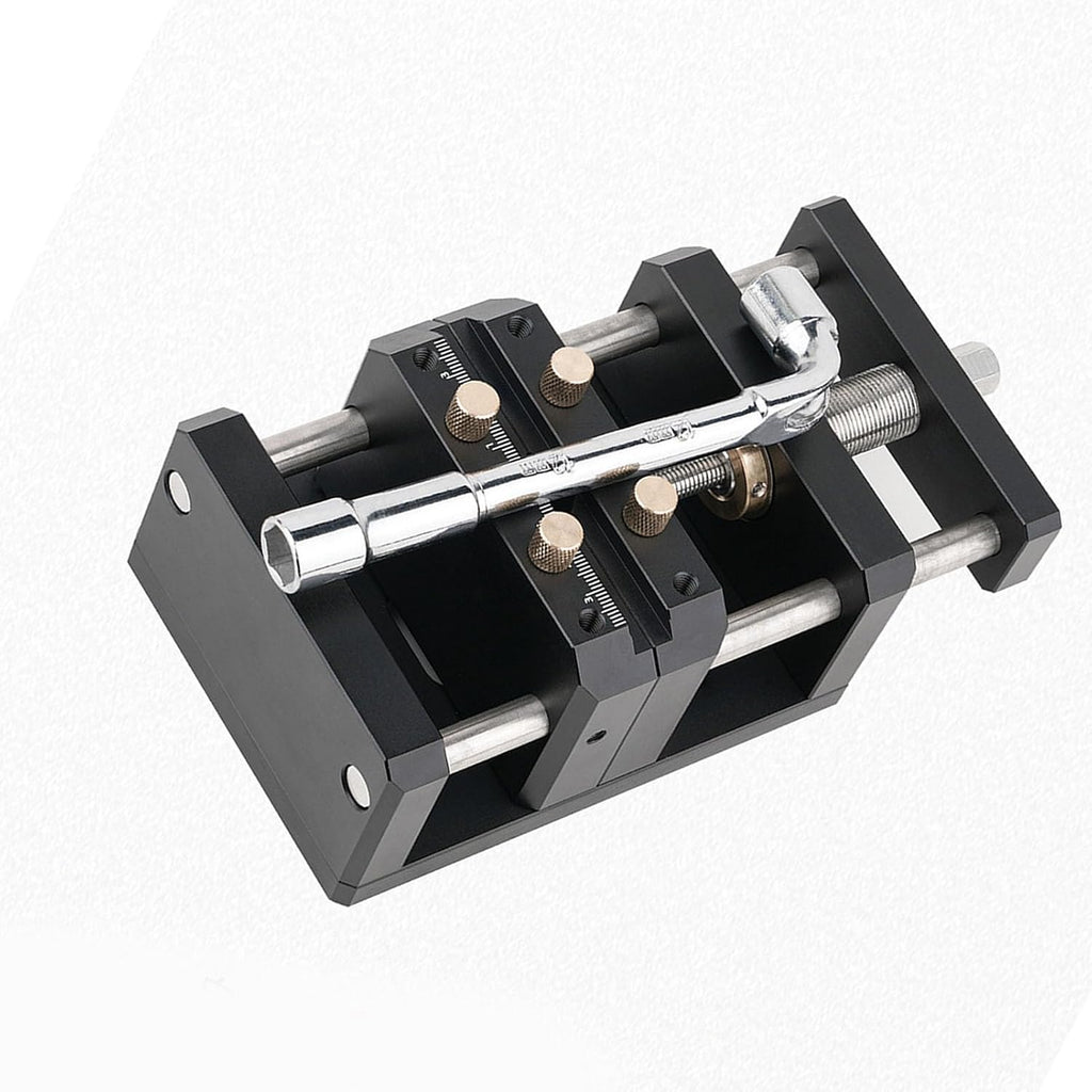 Self Centering Drill Vise, Multi Purpose Woodworking Vise, Portable Aluminum alloy Vice, Centering Hole Puncher Tool with Handle