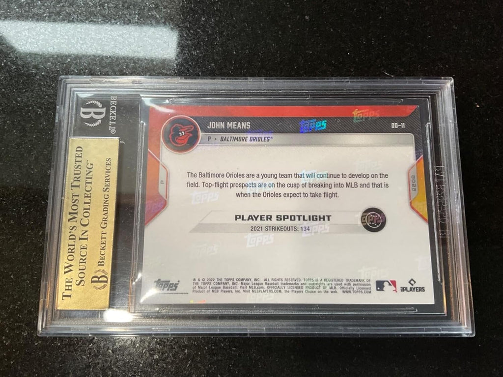 2022 Topps NOW JOHN MEANS ORANGE Parallel /5 SP Baltimore ORIOLES BGS 9.5 - Baseball Slabbed Rookie Cards