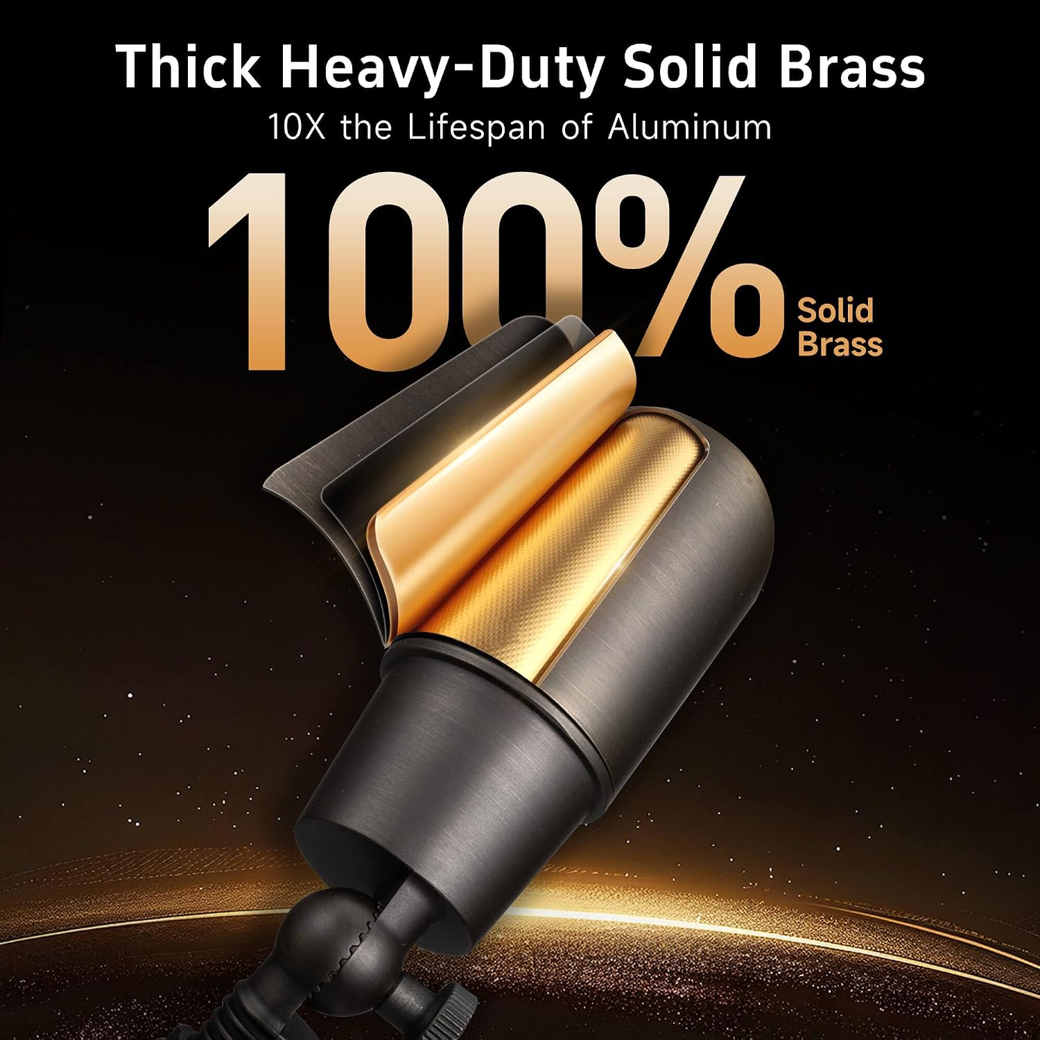Gardenreet Solid Brass Spot Lights - Low Voltage Landscape Spotlight Outdoor, 12V LED Uplights Wired Waterproof, Electric Bronze for Patio Wall with 4000K Bright White MR16 Bulb (6 Pack)