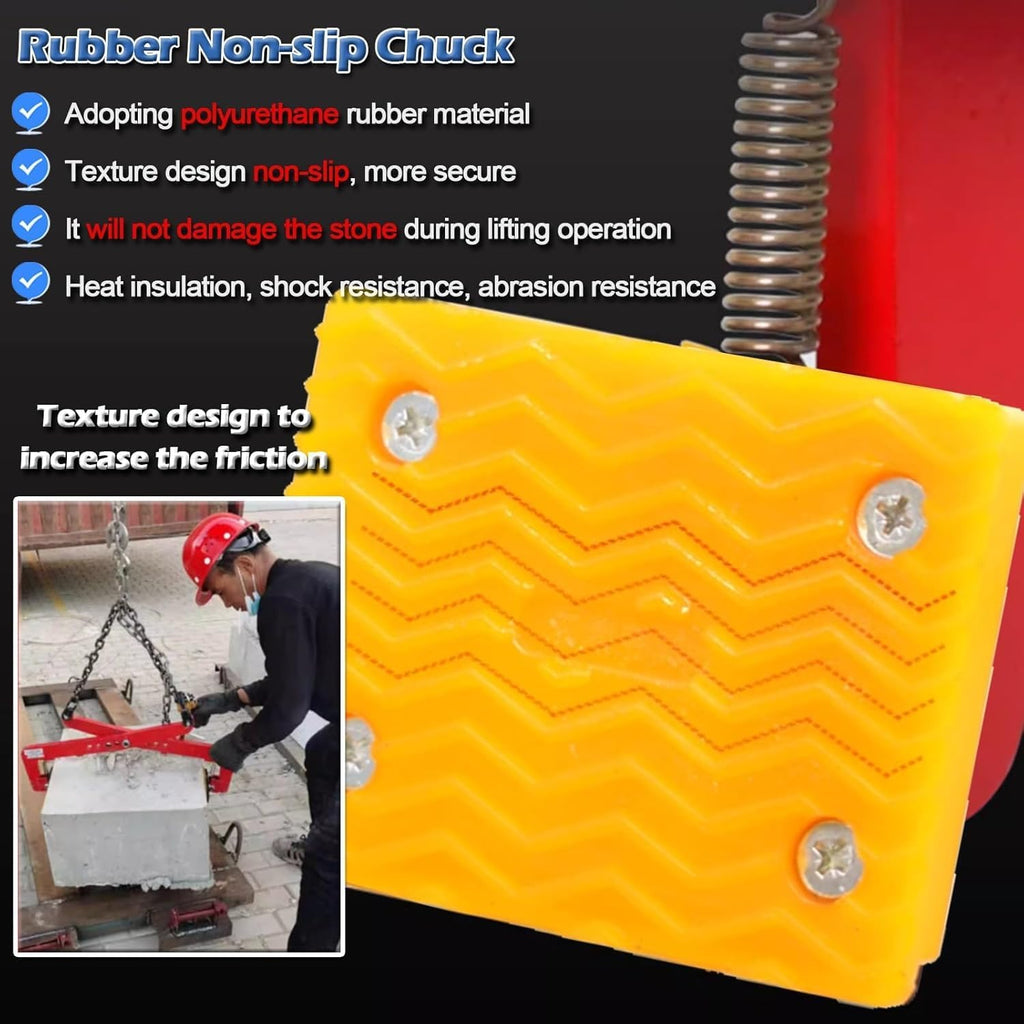 Heavy Duty Carrying Clamps for Granite Lifting - with 4 Pcs Rubber Pats, 2.4-7.1in/3.9-11.8in/4.7-9.4in Wide Jaw Opening Stone Lifting Fixture Clamp, Slab Lifter Tools Ca,Opening Size 12