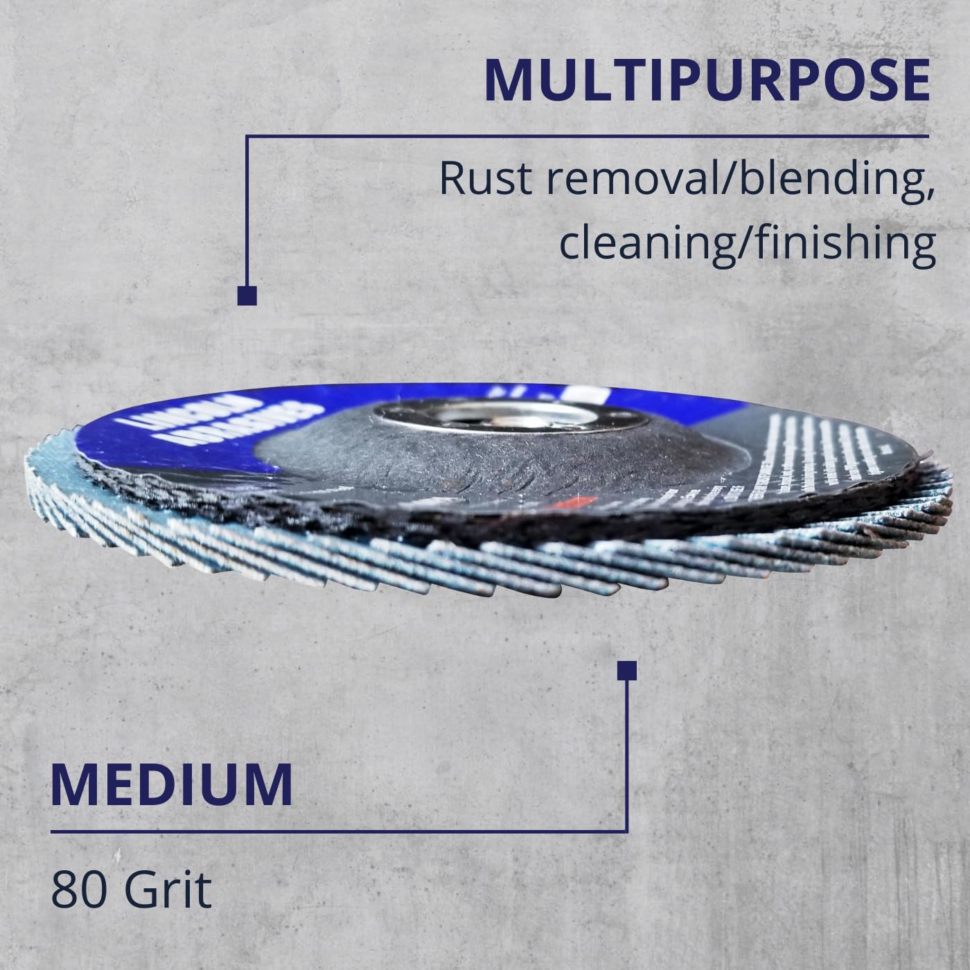 100 Pack Flap Discs, 80 Grit 4.5' x 7/8' Sanding Wheels for Angle Grinder