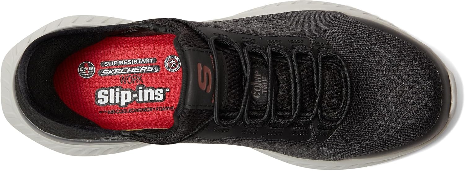 Skechers Men's Tilido Troxin ESD Composite Toe Bungee Slip-On Work Shoe