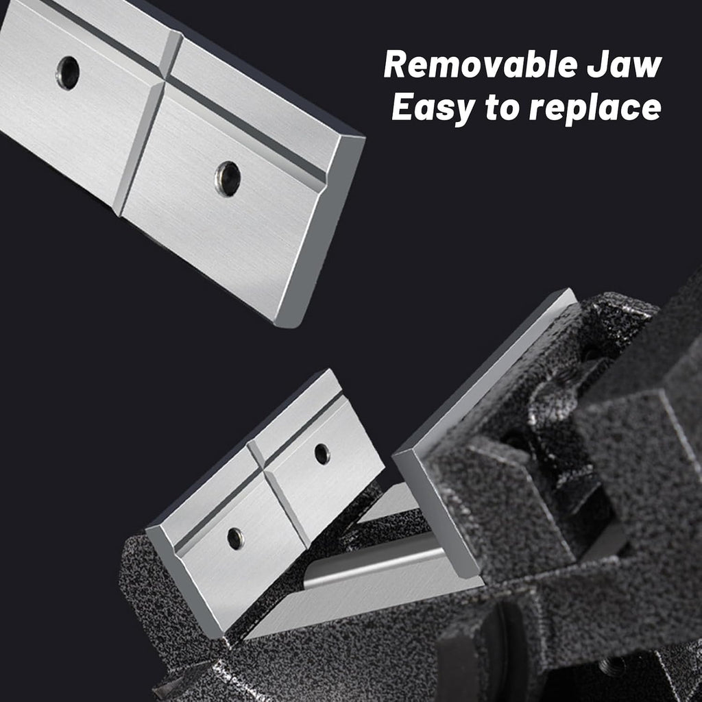 4 Inch Bench Vise,90 Degree Tilting Angle Vice Crossed V Groove Removable Jaw Adjustable Table Vise Clamp