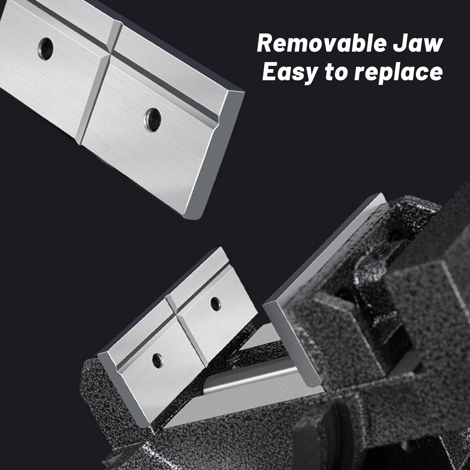 4 Inch Bench Vise,90 Degree Tilting Angle Vice Crossed V Groove Removable Jaw Adjustable Table Vise Clamp