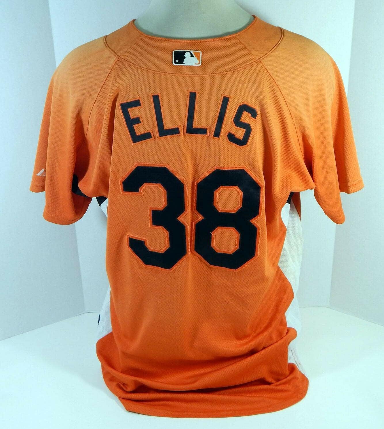 2007-08 Baltimore Orioles Lee Ellis #38 Game Used Orange Jersey BP ST 48 DP16278 - Game Used MLB Jerseys