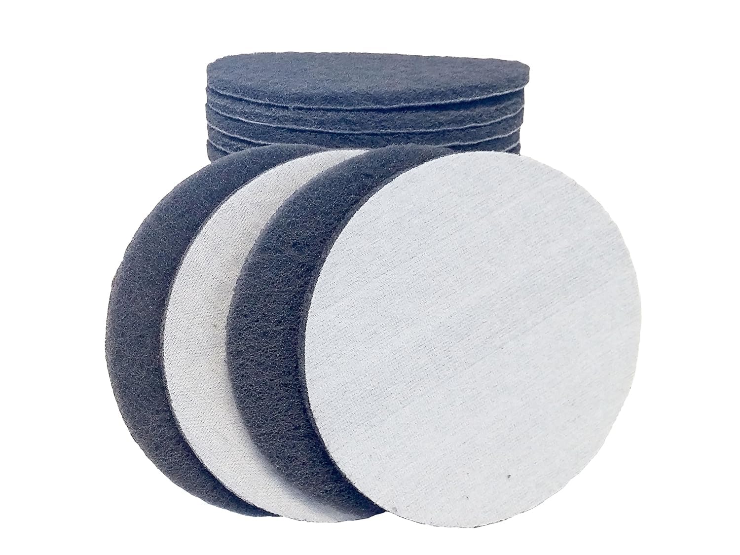 Starcke Scouring Pads, 5 inch 50 Pack Sanding Pads, Grey Automotive Sandpaper for Automotive Paint & Paint Supplies, Ultra Fine Auto Body Supplies, Synthetic Fiber Surface Conditioning Scuff Pad